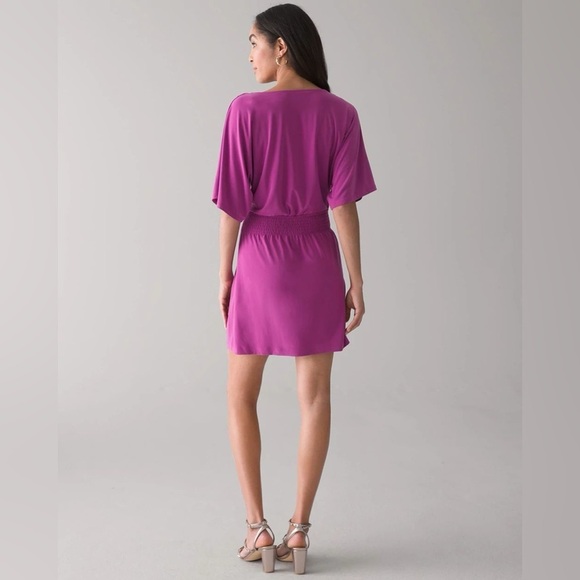 🔥 🆕 WHITE HOUSE BLACK MARKET Kimono Sleeve Smocked Waist Dress SIZE XL - Picture 3 of 7